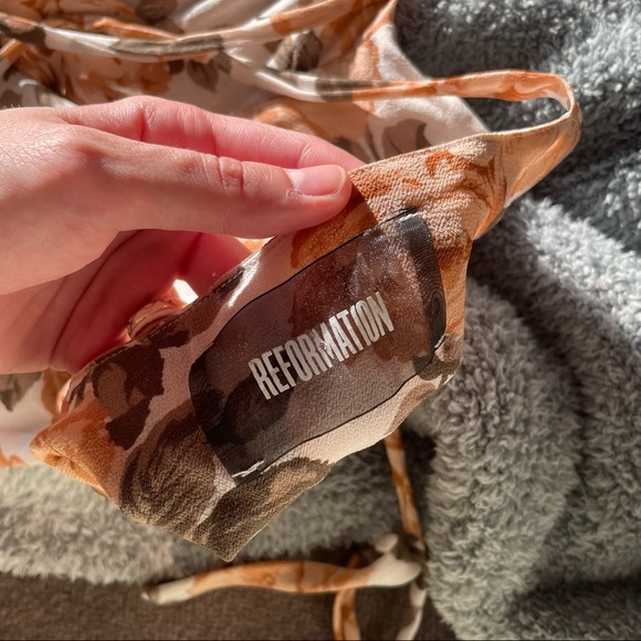 RARE! Reformation Dixie Mini Slip Dress in Cream Avery - Picture 9 of 10